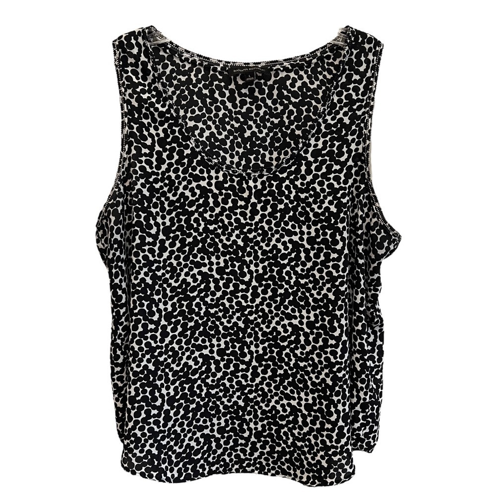 Banana Republic Picot-Trim Tank Top Blouse, Size Large